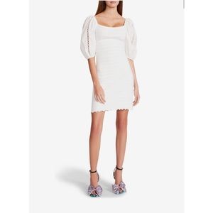 NWT Betsey Johnson Smock Knit Poplin Sleeve Dress